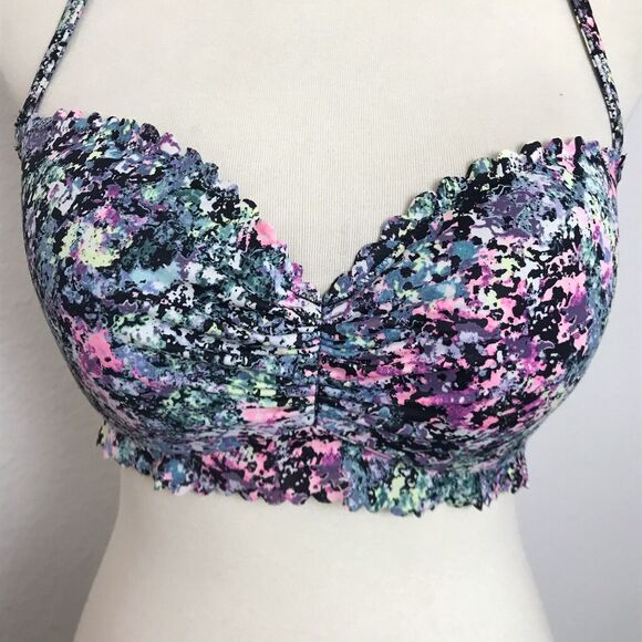 Victoria's Secret Bikini Top Multicolor Print Padded Swimwear - Picture 2 of 7